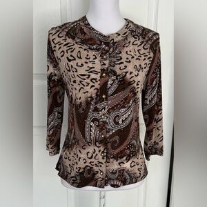 Laura Max Button Down Long Sleeve Top - Size Medium - NWT